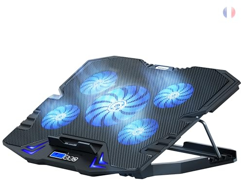 TopMate C5 Base de Refroidissement pour PC Portable Gamer (10-15,6 Pouces)