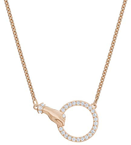 Swarovski Symbolic Halskette, Hand, Weiss, Roségold-Legierungsschicht