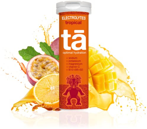 TA ENERGY - Pastilles d'Hydratation - Sels Minéraux - Vitamines - Faibles Calories - Réduit les crampes - MADE IN FRANCE (Tropical, Tube de 12 Pastilles)