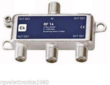 DIVISORE PARTITORE ANTENNA TV-SAT 3 USCITE DIGIT CON PASSAGGIO TENSIONE