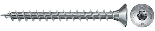 fischer 500 x spånskiva skruva Power-Fast II 3,0 x 30, försänkt huvud med innerstjärna TX helgängad galvaniserad, blå passiverad (art-nr 670013)