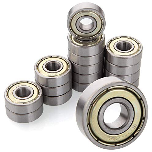 STARVAST 50 Stück 608 ZZ Kugellager, Metall Double Shielded Miniatur Rillenkugellager, Skateboard kugellager inlineskates zubehör lager Geeignet für Skateboard Roller Inline Skates (8 x 7 x 22 mm)