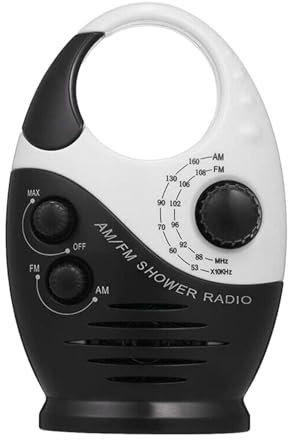 Kasmole Radio de Ducha - Radio con Pilas,Radio de Ducha Interior o Exterior, Altavoz Ligero para, baño, Playa