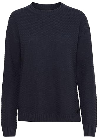 OXMO OXMilla - 21800084ME Damen Strickpullover Feinstrick Pullover, Größe:S, Farbe:Total Eclipse (194010)