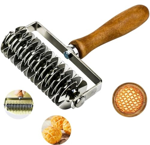 ExcellaElite Lattice Pastry Cutter Roller, Stainless Steel, Suitable for Bread/Pastry Crust Home Baking