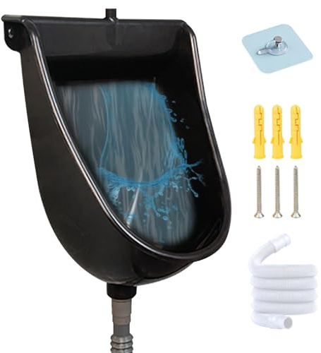 Urinals for Men Spill-Proof Waterless Urinal Wall Mounted Garage Urinal with 59'' Hose UV Resistant Plastic Urinals Indoor Outdoor Toilet Urinals for Bathroom Men