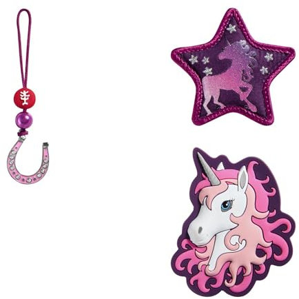 Step by Step Magic Mags „Sweet Unicorn Nuala“, 3-teilig, 2 Magnet-Applikationen und 1 Anhänger, Einhorn-Design, passend zum Schulranzen oder Vorschulrucksack