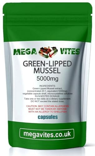Green Lipped Mussel Capsules 5000mg x 365 - MEGAVITES AMINOLAB