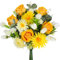 Fairblo Rose Gialle Finte Fiori di Seta Artificial Bouquet di Fiori Tulipani Piante Artificiali Dente di Leone per Matrimoni, Casa, Feste di Compleanno, Decorazioni da Giardino