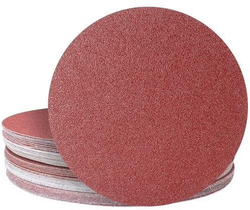 FEIHU 20 Stück Schleifpapier klett 250 mm. Körnung 60 Schleifscheiben 250 mm. 10 inch Schleifscheib für tellerschleifer,schleifen/polieren