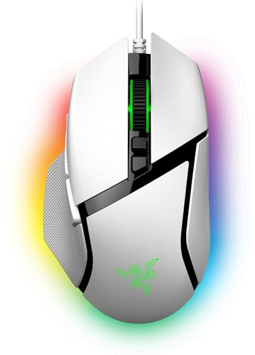 Razer Basilisk V3 - Wired customisable gaming mouse - ergonomic design - 26K DPI sensor - Chroma RGB - 11 programmable buttons - tiltable HyperScroll mouse wheel - PC/Mac | White