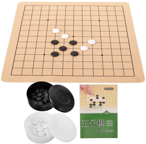 FRCOLOR Set Scacchiera Go Professionale Pieghevole in Legno Pezzi e Neri Kit di Allenamento Portatile per e Adulti Gioco da Tavolo Educativo e Divertente per Casa e Viaggio