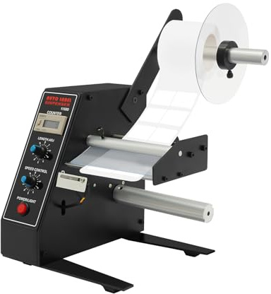 TuliperMood Dispensador automático de etiquetas para rollos y etiquetas Fanfold, raspador de etiquetas con velocidad ajustable y recuento, para ancho de etiqueta 5-140 mm, longitud 10-150 mm
