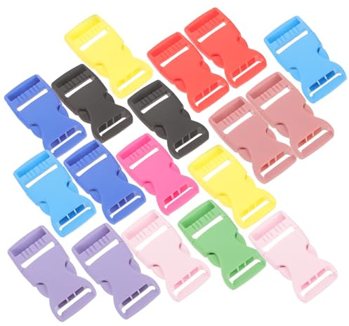FONDOTIN Boucles de Paquet à Dos en Plastique Multicolores 25 CM Lot de 10 Paires Boucles de Ceinture Pratiques et Remplaçables pour Sangles Accessoires pour Paquet Valises et