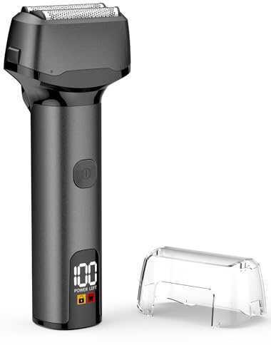 Men's Electric Shaver, Foil Shaver with Floating Blade, Wet and Dry Electric Shaver for Men with Pop Up Precision Trimmer, Type-C Rechargeable, Waterproof, Smart LED (Black)