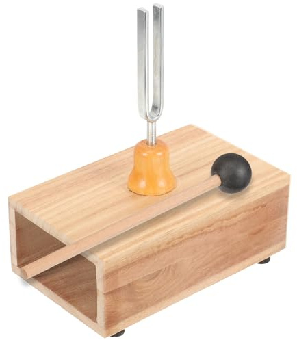 CHICAMPERA Set di Diapason con Martello per Terapia del Suono e Yoga Strumento Curativo Professionale in Legno e Acciaio per Meditazione e Rilassamento