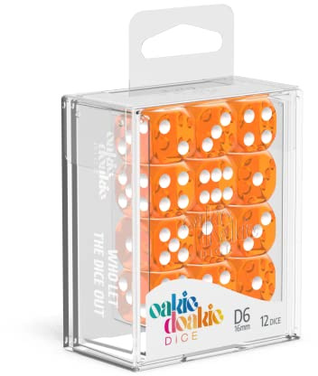 Oakie Doakie Dice D6 Dice 16 mm Translucent - Orange (12) Role Playing Board