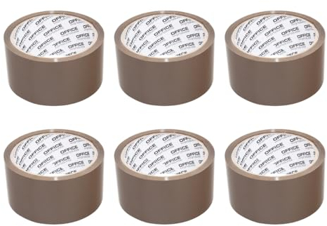 OFFICER PRODUCTS Verpackungsklebeband Hot-Melt / 6er Pack/ 66m Verpackungsband Klebeband Paketklebeband Packband/Sehr Beständig / 48mm x 66m/ Farbe: Braun/Sehr Klebestark
