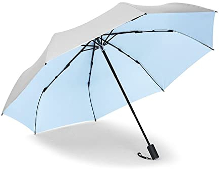 Meichoon Parapluie de voyage à 10 baleines de renfort résistant au vent petit compact léger robuste mini sac à dos pliable et portable pour sac à main de voiture parasol pluie et soleil
