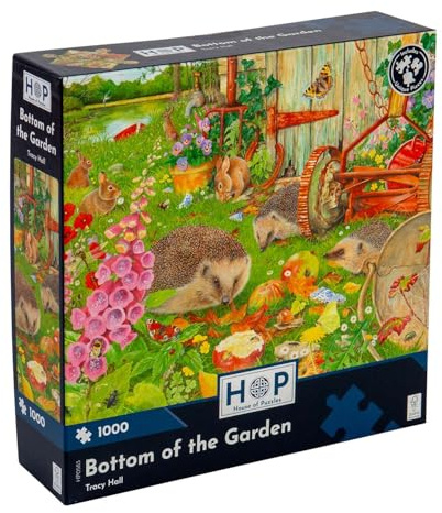The House of Puzzles - Bottom Of The Garden Jigsaw - 1000 Piece Jigsaws For Adults, Artist Illustrated, Scenic Landscape, Deluxe Puzzle Gifts
