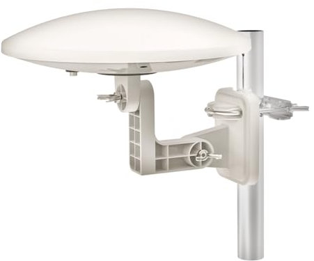 Cabletech Antenne TV omnidirectionnelle pour extérieur | Antenne numérique DVB-T/DVB-T2 avec préamplificateur | Prise en charge VHF et UHF | Alimentation 12 V | Résistante aux intempéries et aux UV