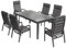 Green Spirit Garten Essgruppe Chicago 3 - Grau, Aluminium, für 6 Personen, Wetterfest, Gartenmöbel-Set mit 6X Hochlehner Garten-Stühle, ausziehbarer Garten-Tisch - Terrassen Sitzgruppe, Tischgruppe