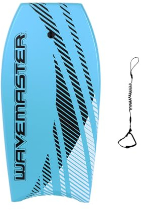 44 inch Body Board Ultimate Wavemaster Pro Bodyboard, Super EPS Core with Pro Quality Wrist Leash