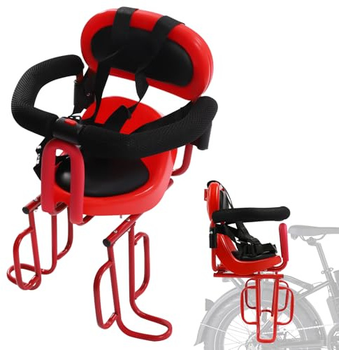 DHQCQL Asiento de bicicleta para niños trasero, en forma de U, asiento infantil con cinturón de seguridad, asiento infantil para bicicleta de montaña, asientos para niños y remolques para bicicleta
