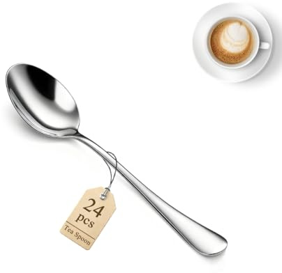 Berglander Cucchiaini da caffè 24 pezzi 14cm, Set di mini cucchiai in acciaio inossidabile per tè, dessert, gelato, posate in metallo per casa, cucina, ristorante, caffetteria