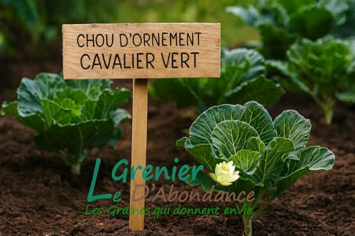 15 graines à semer - Le Grenier d'Abondance - Chou d'ornement cavalier vert - Brassica oleracea