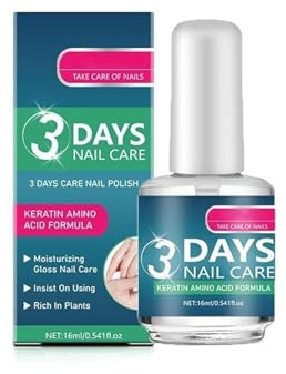 Keratin och klart nagellack snabbtorkande transparent, innehåller naturliga, 16 ml, koncentrerat nagelbalsam, nagelhärdare för starkare och hälsosammare naglar, daglig stärkande närhet (1 st)