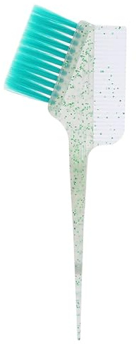 Eson Hair Tint Brush & Comb, Hair Dye Brush, Salon Colour Applicator, Highlights & Balayage, Chemical-Resistant, Heat-Resistant, Ergonomic Handle (Green Glitter)
