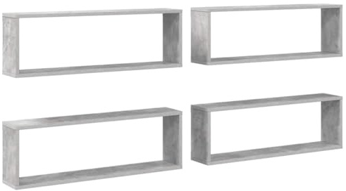 PUGYNBK Étagère murale 4 unités gris béton 80 x 15 x 26,5 cm
