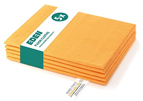 GROSSARTIGE UNIVERSAL-Boden PUTZLAPPEN - Orangefarbene Bodentücher 5 Stück - 50x60cm - Vielseitig einsetzbar und sehr saugfähig - Für die Bodenreinigung - EDEN®