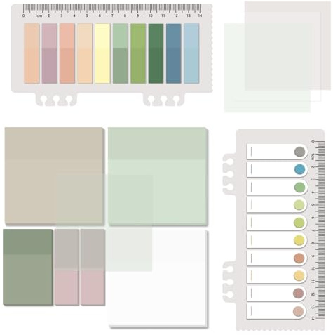 BAYTORY 700 Fogli Di Note Adesive Trasparenti, Impermeabili, 7,6 x 7,6 cm, Trasparenti, Per Annotazioni Di Libri, Ufficio E Scuola