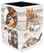 HERMA 19740 Papierkorb mit Katzen Motiv, 15 Liter, faltbar, stabile Pappe, schmaler Mülleimer für Mädchen & Jungen, rechteckiger Abfalleimer für das Kinderzimmer, Schlafzimmer, Arbeitszimmer, Büro
