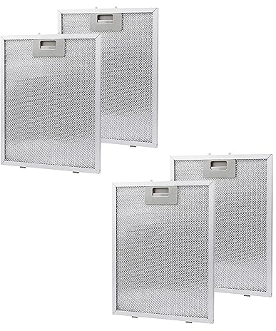 4 Stück Metallfettfilter für Dunstabzugshaube, 320 x 260mm Metallfettfilter für Dunstabzugshaube Fettfilter Metall Ersatzfilter Abzugshaube für Küchenabzugshauben (4)