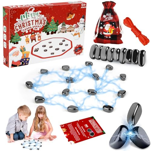 Weihnachtliches Magnetisches Schachspiel Steine, Magnet Schachspiel, Magnetic Chess Game, Magnetsteine Spiel, Magnetschach Spiele Magnetspiel für Erwachsene Kinder (C)