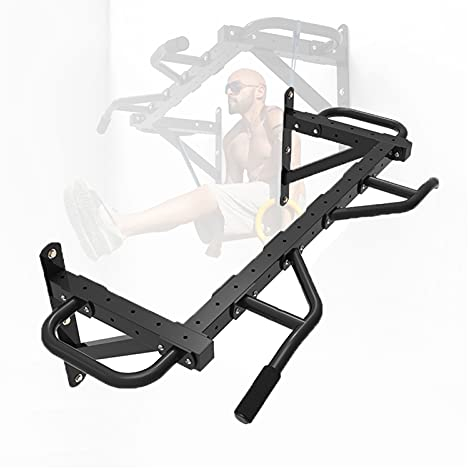 Klimmzugstangen Wandmontierte Klimmzugstange, Reckstange aus Stahl mit verstellbaren Griffen, Widerstandsband-Gymnastikring-Trainings-Fitnessstange