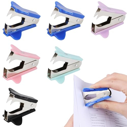 6 Stück Entklammerer,Heftklammerentferner,Klammerentferner,Klammeraffe,Enthefter,Tackerklammern Entferner,Tacker Entferner,Heftklammern Entferner,Für Büro Schule Heim Schreibtisch Zubehör