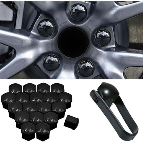 GPKFOLQM 20 Pezzi Copri Bulloni Auto, per Smart Fortwo Forfour 453 451 450 Copertura Dado Ruota Pneumatici Tappi Protettivi Tappi Bulloni Ruote Esagonali Copridadi,A-17mm