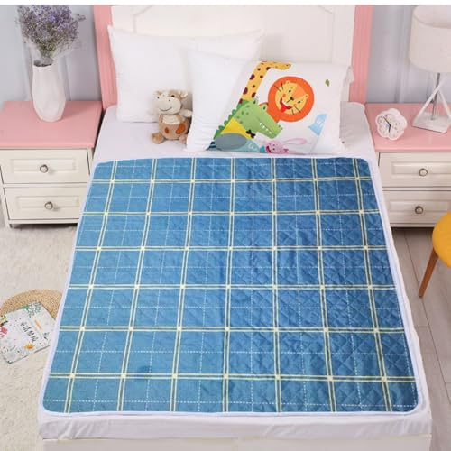 Hearda Traversa Letto Anziani Bambini Lavabile, Traversa Impermeabile per Incontinenza, Coprimaterasso Singolo Matrimoniale Riutilizzabile Traspirante Assorbente (Blu 2,200x230cm)