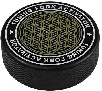 1 Pcs Tuning Fork Activator Puck,Rubber Tuning Fork Activator Creates Sustained Tone,Minimal Noise Striker Block,Universal Rubber Tun ing Fork Resonator Accessories (Black)