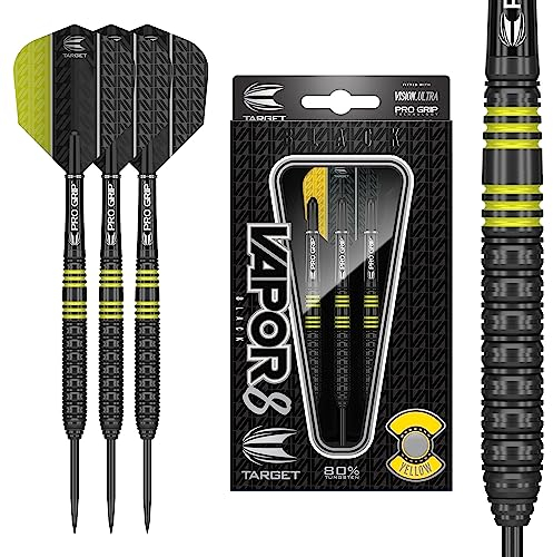 Target Darts Vapor8 Dartpfeile mit Stahlspitze, 22 g, Schwarz