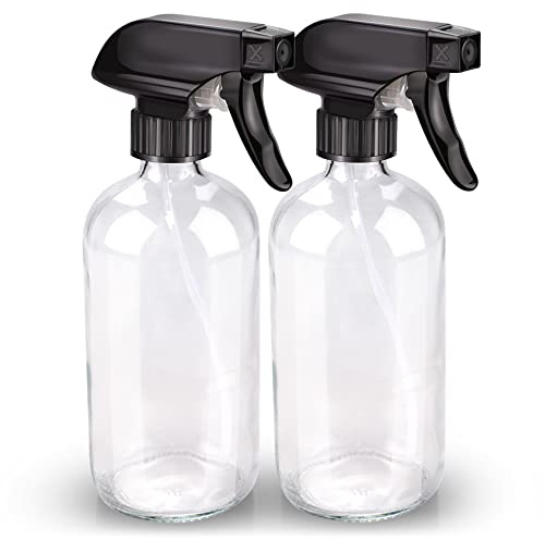 Bontip Lot de 2 vaporisateurs en verre transparent et accessoires rechargeables pour plantes, nettoyeurs de fenêtres, aromathérapie, hydratation du visage, arrosage des fleurs, soins capillaires