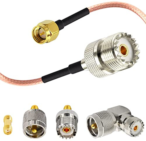 Xiatiaosann SMA till UHF-kontakt antennadapter, SO-239 uttagkabel, med PL-259 UHF till SMA-uttag/SO239 UHF till SMA-uttag/SMA-uttag/PL259 till SO239