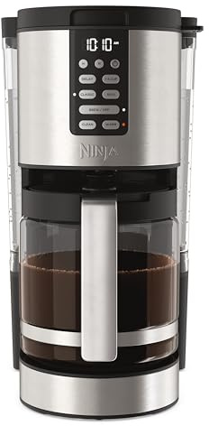 Ninja 14 Cup , Programmable Coffee Maker XL Pro with Permanent Filter, 2 Brew Styles Classic & Rich, 4 Programs Small Batch, Delay Brew, Freshness Timer & Keep Warm, Stainless Steel, DCM201