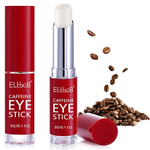 ELBBUB Caffeine Eye Stick - Caffeine Eye Cream With Collagen, Caffeine for Puffy Eyes, Dark Circles, Eye Bags, Crows Feet, Wrinkles,Reduces Wrinkles Saggy Skin Puffy Eyes, 3 g (Pack of 2)