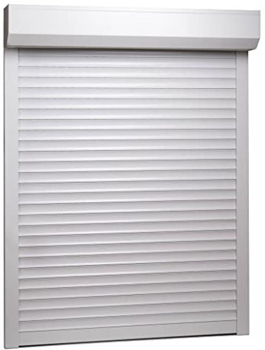 Hommdiy Rollladen Aluminium,Rollladen Gute Wärme- und Schalldämmung Rollladenpanzer Behang Rolladen Rolladenbehang Vorbaurollladen (Weiß-130 x 140 cm (B x H))