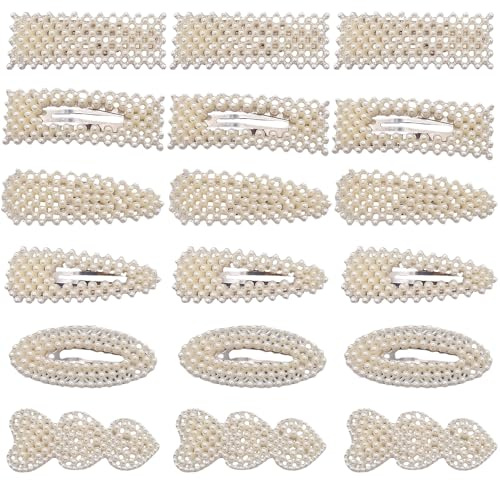 Set di fermagli per capelli con perle, eleganti fermagli a scatto e clip per donne e ragazze, accessori decorati con perle artificiali per occasioni speciali
